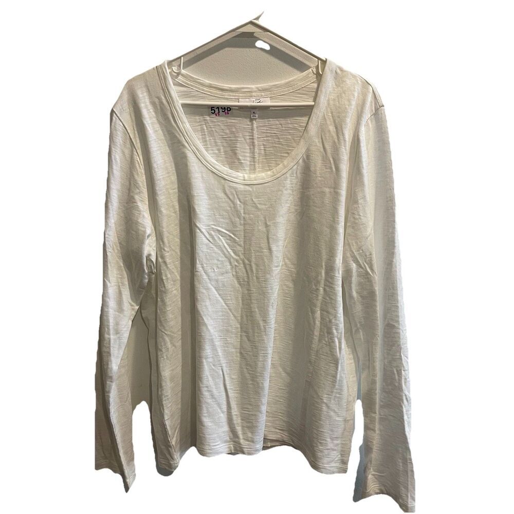 Soma Wknd White XL Long sleeve Tshirt Top Comfort Layering Lounge Cotton Classic